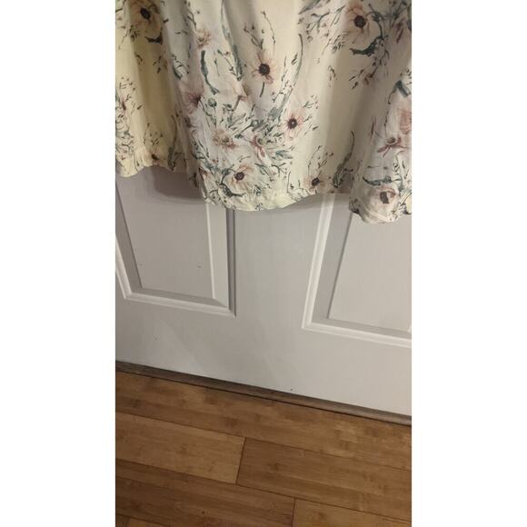 H&M Floral Pale Yellow Sheath Dress with Tie Sleeves,, Size 12 - Picture 4 of 8